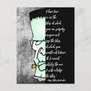 Cartão Postal Monstro de Frankenstein, Shelley Love & Rage Cote