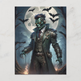 Cartão Postal Monstro de Frankenstein Steampunk do Halloween