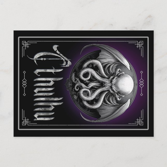 Cartão Postal Monstro de horror do Halloween de Cthulhu (Frente)