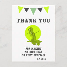 Cartão Postal Monstro de Lama Verde Sinistro Agradecimento de An