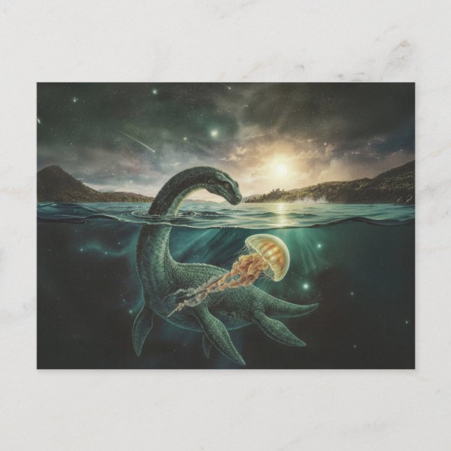 Cartão Postal Monstro do Lago Ness Nessie | Folclore Escocês (Frente)