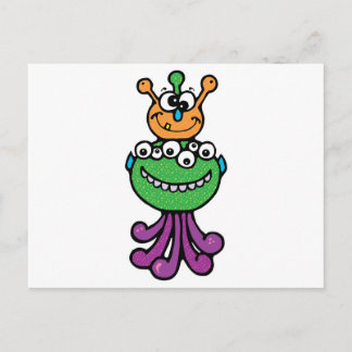 Cartão Postal monstro engraçado