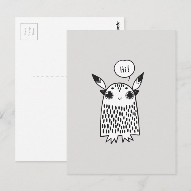 Cartão Postal Monstro fofo (Frente/Verso)