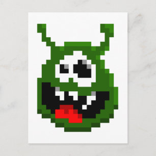 Cartão Postal Monstro Verde - Arte em Pixel