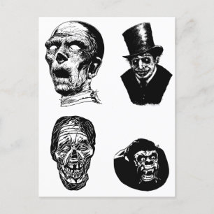 Cartão Postal Monstros Assustadores Criam Arte Secundária