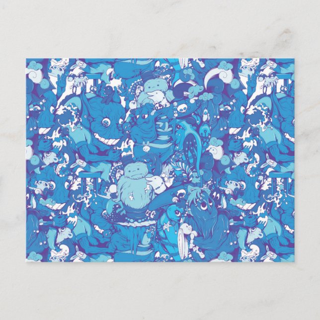 Cartão Postal Monstros Azuis (Frente)
