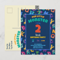 Monstros do Alfabeto Aniversário Pequeno Monstro A