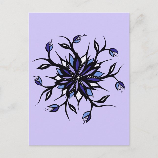 Cartão Postal Monstros E Dentes De Mandala Floral Gótica (Frente)