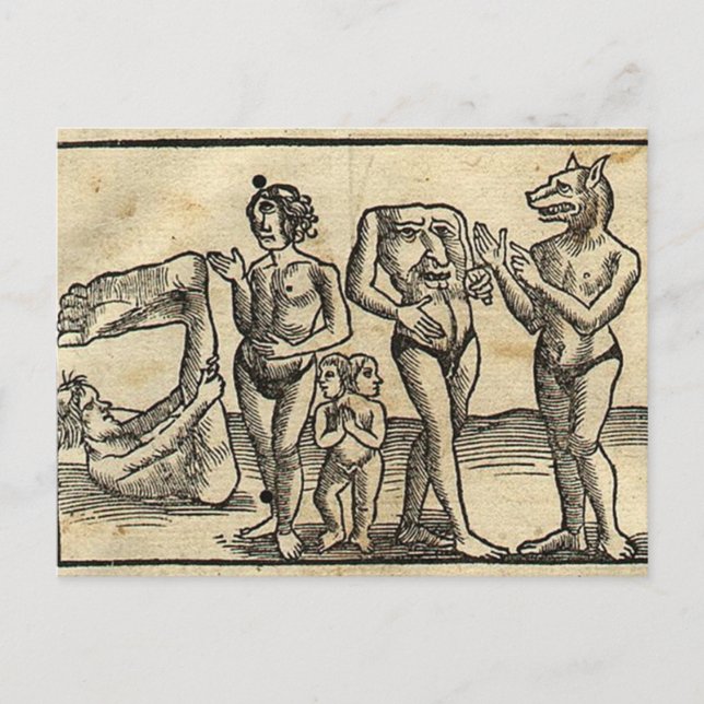 Cartão Postal Monstros medievais (Frente)