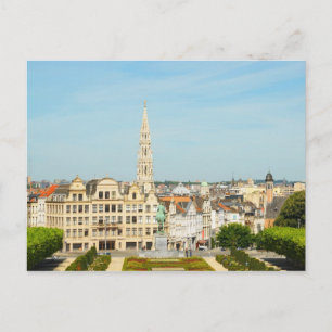 Cartão Postal Mont des Arts em Bruxelas, Bélgica lembrança de vi
