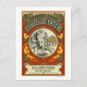 Cartão Postal Mont Dore Wine LabelEurope