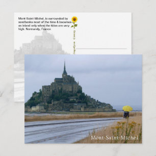 Cartão Postal Mont-Saint-Michel Dia Chuvoso, Normandia, França -