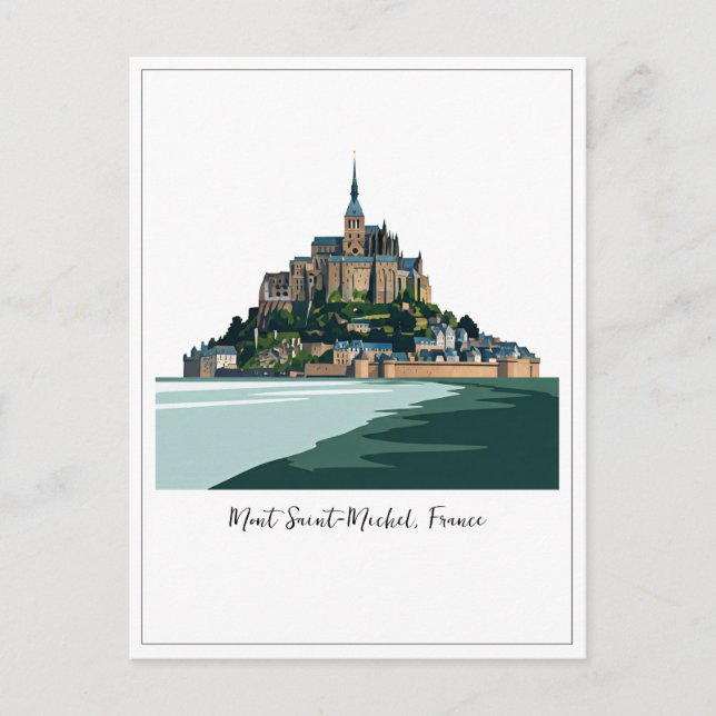 Cartão Postal Mont Santo-Michel França Normandy (Frente)