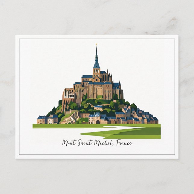 Cartão Postal Mont Santo-Michel França Normandy (Frente)