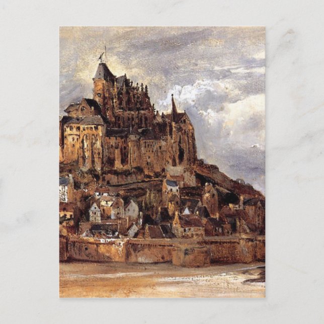 Cartão Postal Mont Santo-Michel por Theodore Rousseau (Frente)