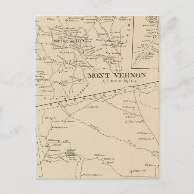 Cartão Postal Mont Vernon, Sharon (Frente)