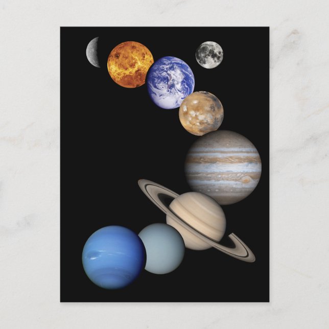 Cartão Postal Montagem do Sistema Solar (Frente)