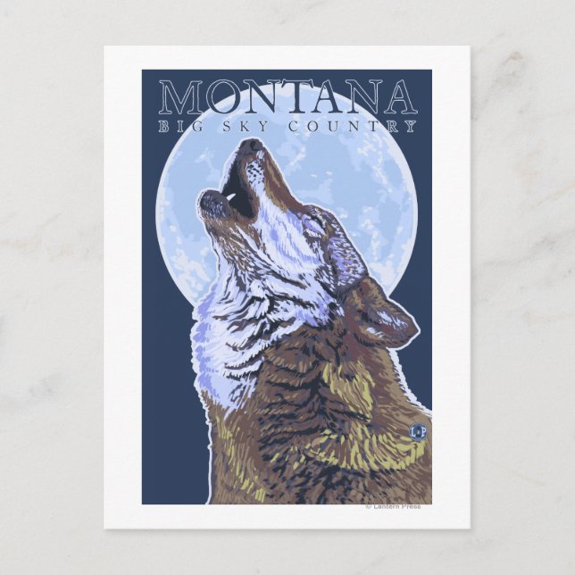 Cartão Postal Montana - Big Sky CountryHowling Wolf (Frente)