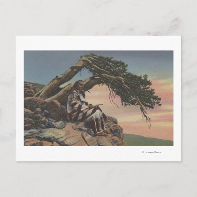 Cartão Postal Montana - Chefe Indiano no Parque Nacional Glacier (Frente)