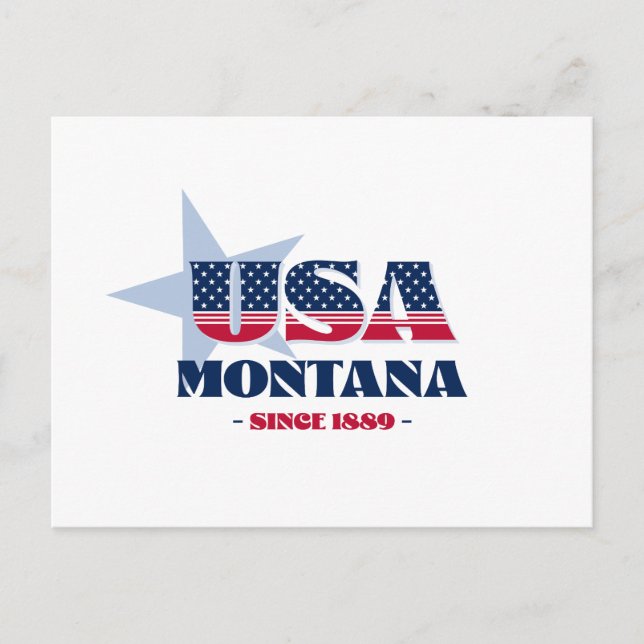 Cartão Postal Montana em Red, White e Blue Postcard (Frente)