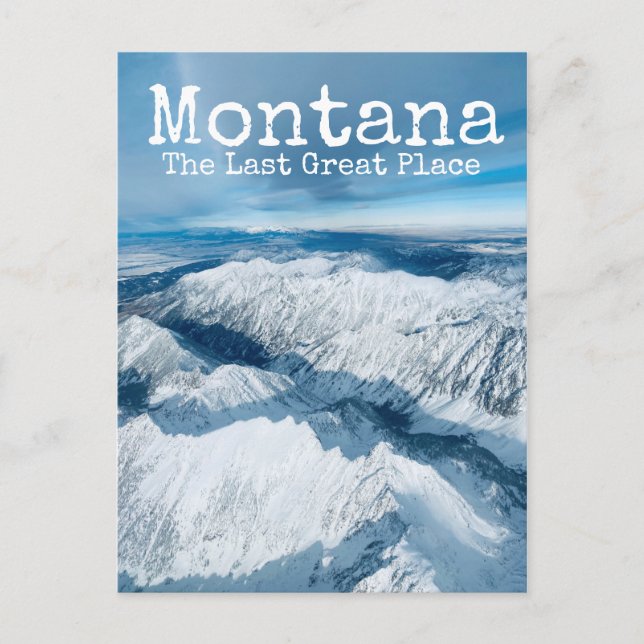 Cartão Postal Montana, o último Excelente das montanhas de neve  (Frente)