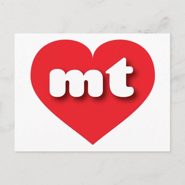 Cartão Postal Montana red Heart - Eu amo o Mt (Frente)
