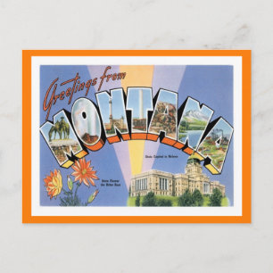 Cartão Postal Montana Saudações De Estados Unidos