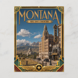Cartão Postal Montana Vintage Art Deco Era de Ouro