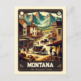 Cartão Postal Montana | Vintage espirituosa patriótica