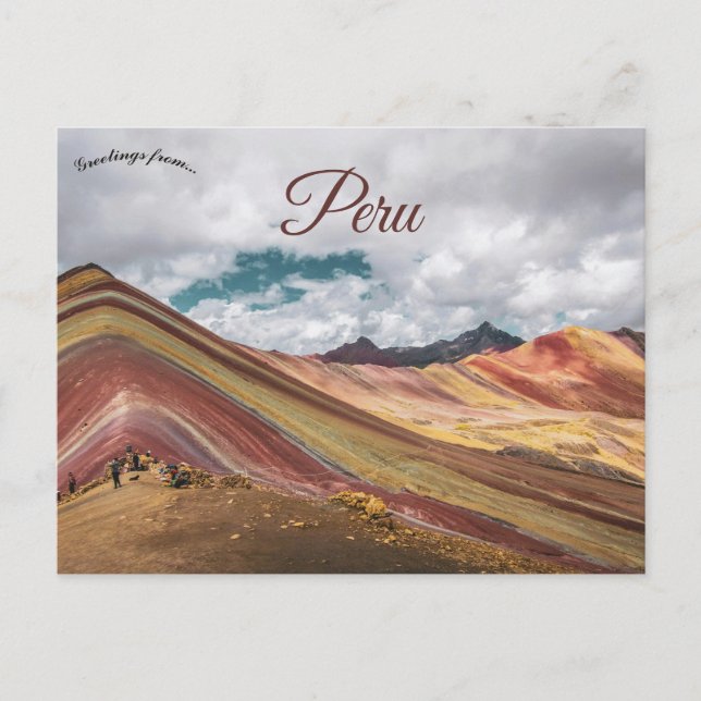 Cartão Postal Montanha Arco-íris Cusco Peru (Frente)