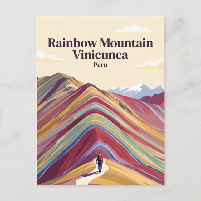 Cartão Postal Montanha Arco-íris Vinicunca Peru (Frente)