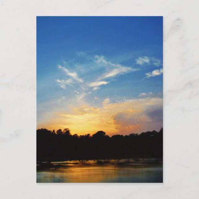 Cartão Postal Montanha lago Sunset (Frente)