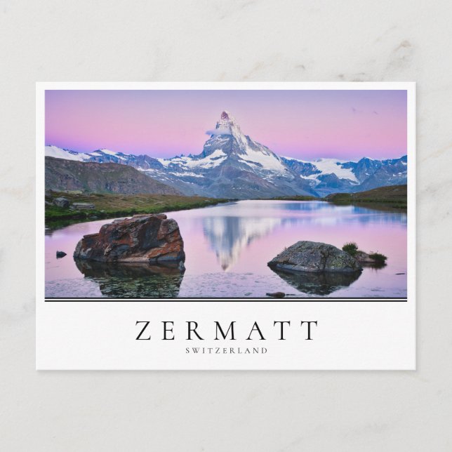 Cartão Postal Montanha Matterhorn em Zermatt, Suiça (Frente)