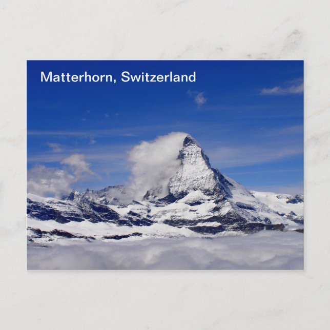 Cartão Postal Montanha Matterhorn na Suiça (Frente)