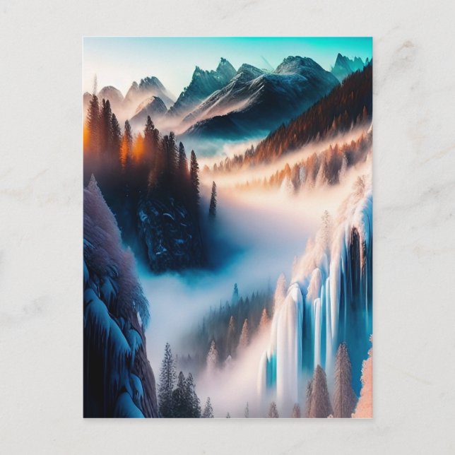 Cartão Postal Montanha Nevada (Frente)
