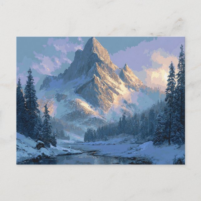 Cartão Postal Montanha Nevada (Frente)