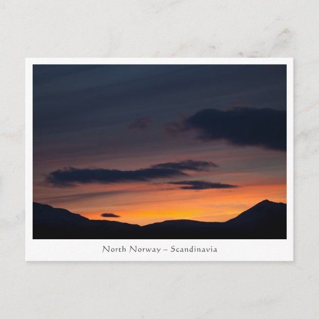 Cartão Postal Montanha Noruega Sunset (Frente)