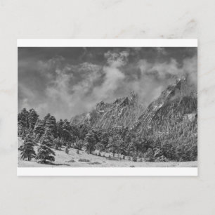 Cartão Postal Montanha Rocky Dusting De Snow Boulder Colorado BW
