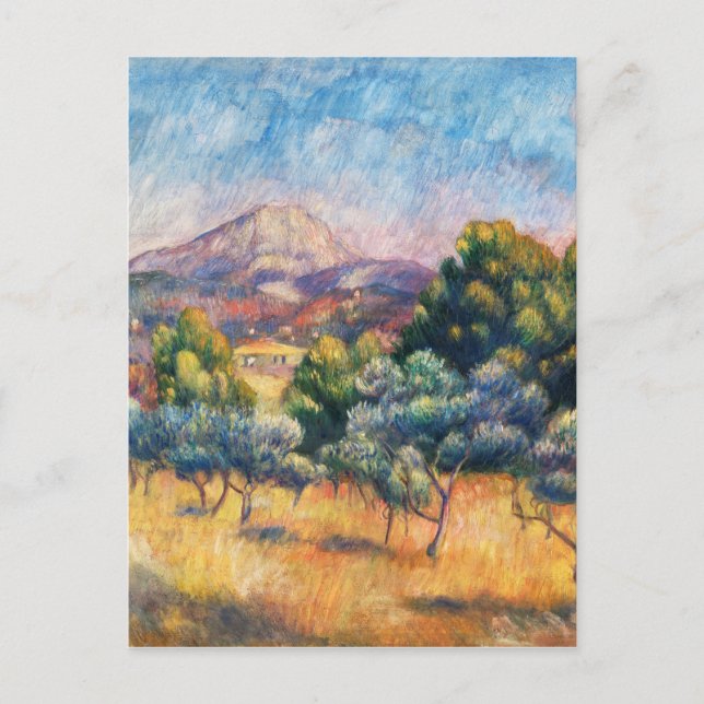 Cartão Postal Montanha Sainte-Victoire Paysage por Renoir (Frente)