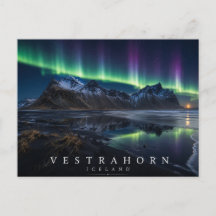 Montanha Vestrahorn Stokksnes Islândia Aurora