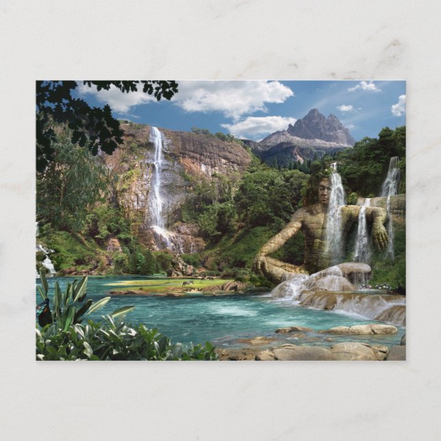 Cartão Postal Montanha Waterfall - Postkarte (Frente)