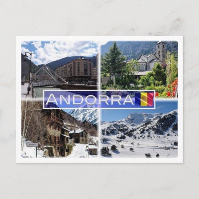 Cartão Postal Montanhas AD Andorra - (Frente)