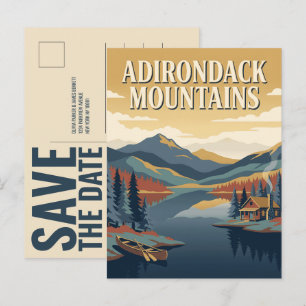 Cartão Postal Montanhas Adirondack Save the Date Casamento