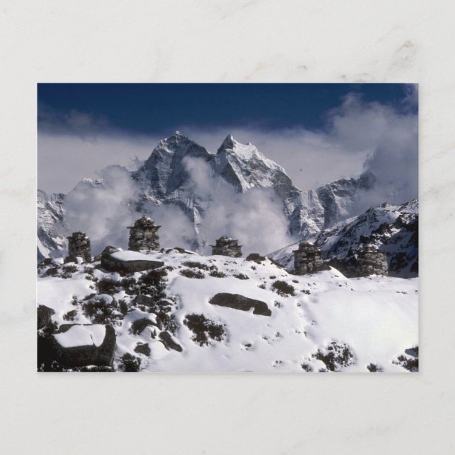 Cartão Postal Montanhas alpinas, Nepal Winter (Frente)