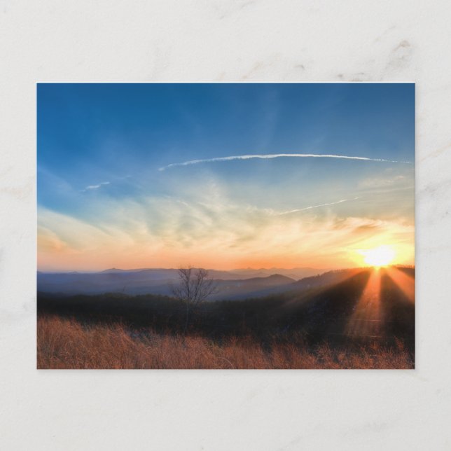 Cartão Postal Montanhas Appalachian e Blue Ridge Sunset (Frente)