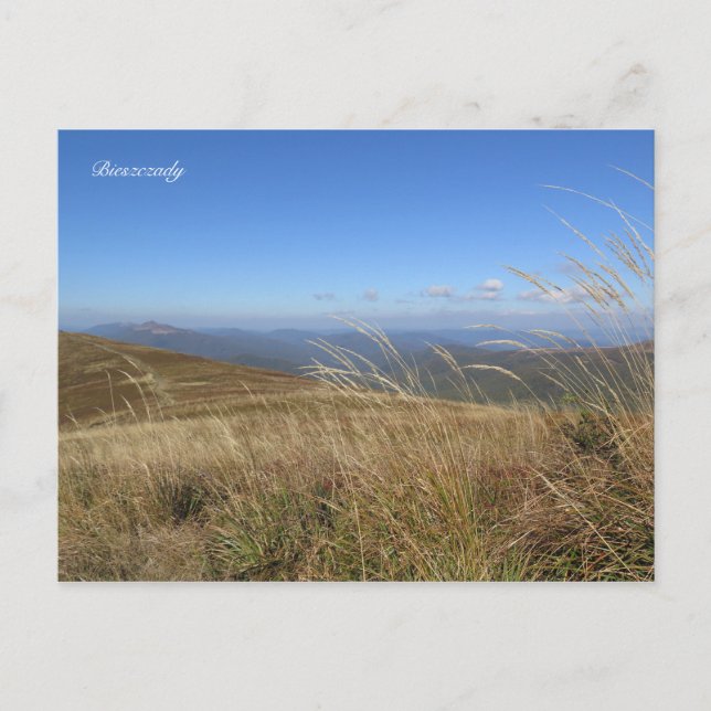 Cartão Postal montanhas Bieszczady (Frente)