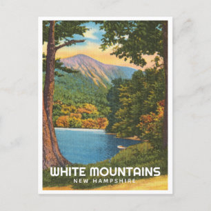 Cartão Postal Montanhas brancas, lago de colheita de New Hampshi