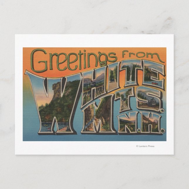 Cartão Postal Montanhas brancas, New Hampshire (Frente)