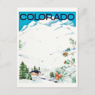 Cartão Postal Montanhas Cobertas de Neve Antigas Viagens Colorad
