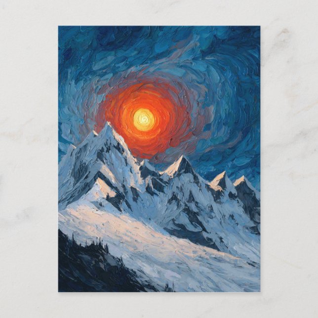 Cartão Postal Montanhas Cobiertas de Neve (Frente)